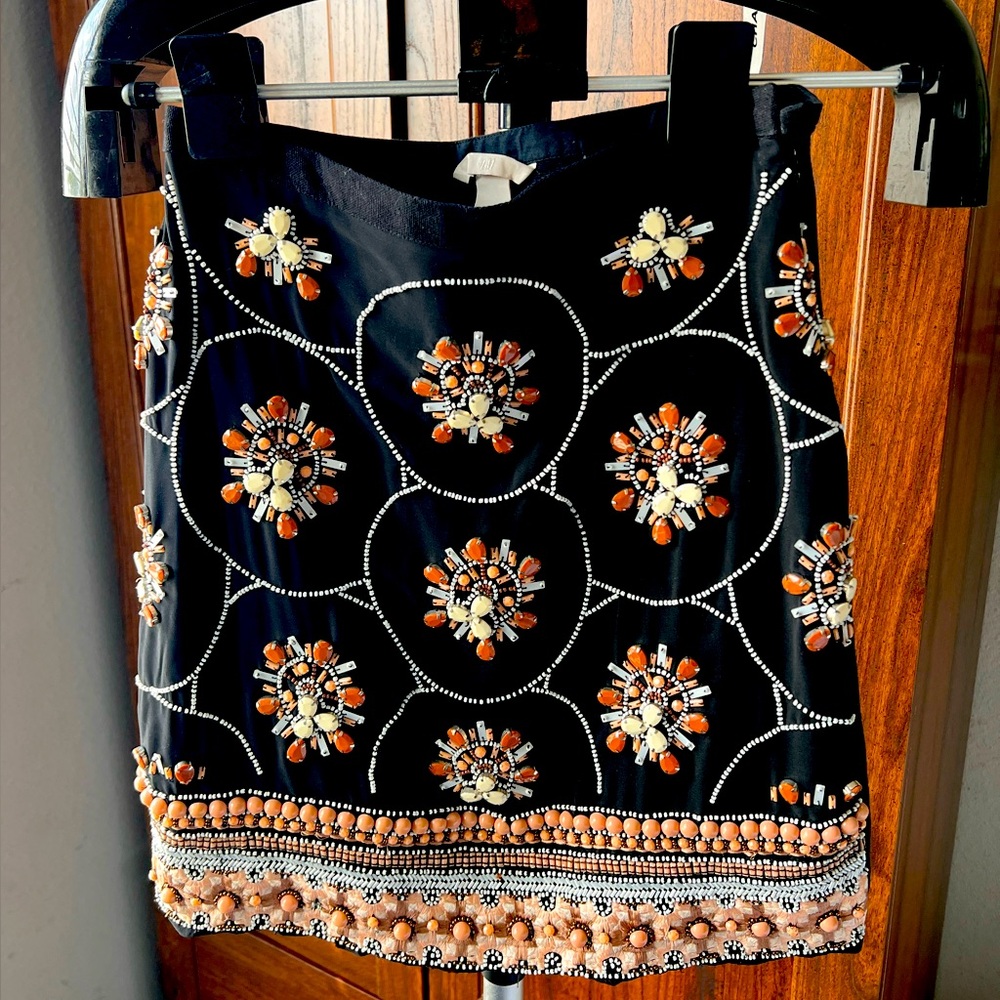 Embellished and Beaded Mini Skirt